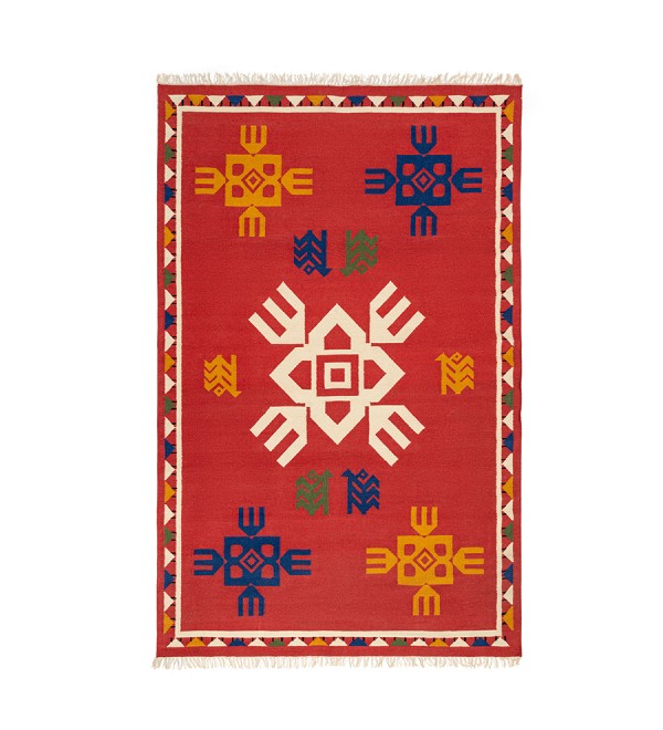 Ковер из шерсти по мотивам чувашских орнаментов из коллекции cultural heritage, 160х230 см