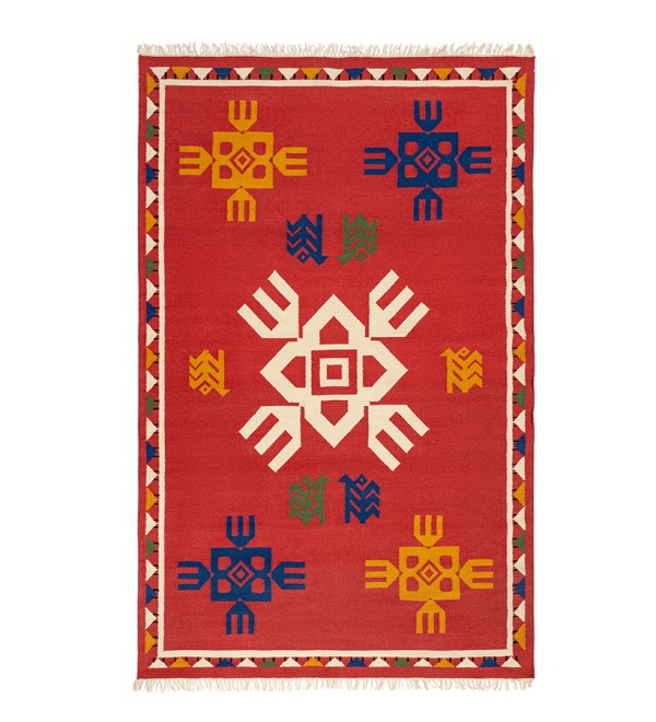 Ковер из шерсти по мотивам чувашских орнаментов из коллекции cultural heritage, 160х230 см