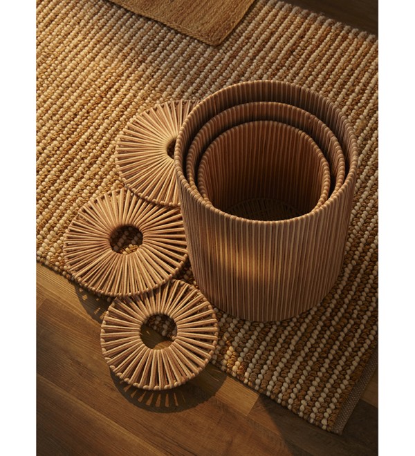 Корзина плетеная dholak beige из коллекции ethnic, размер s