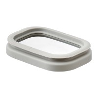 Банка для хранения прямоугольная vacuum glass, 1,25 л, светло-серая