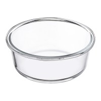 Контейнер для запекания и хранения круглый click glass, 650 мл, светло-серый
