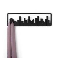 Вешалка настенная skyline, 50 см, черная, 5 крючков