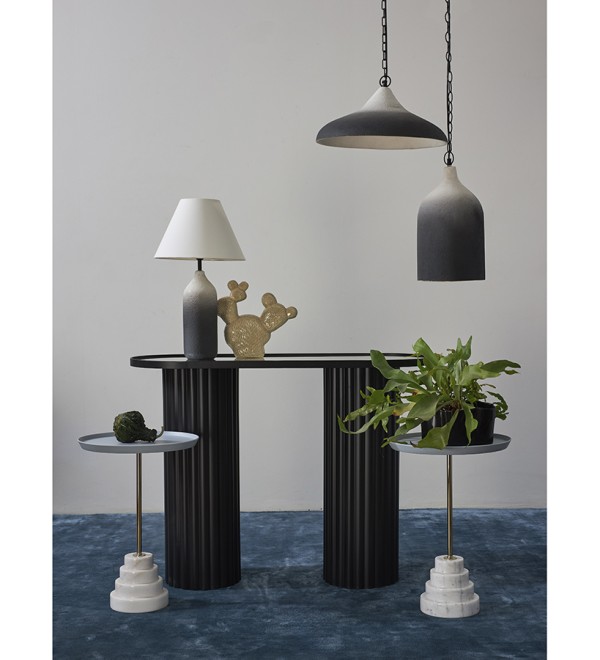 Светильник подвесной sustainable collection, D44х19 см, черный/белый