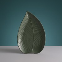 Блюдо сервировочное in the forest leaf, 20,5х31,5 см, серо-зеленое