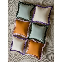 Чехол на подушку с контрастным кантом зеленого цвета из коллекции trendy ruffles, 40х40 см