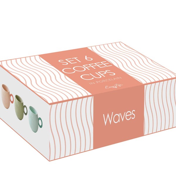 Набор кружек для кофе waves, 90 мл, 6 шт.