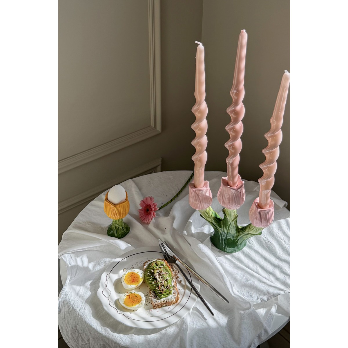 Подсвечник floret для трех свечей из коллекции blossom, 20 см