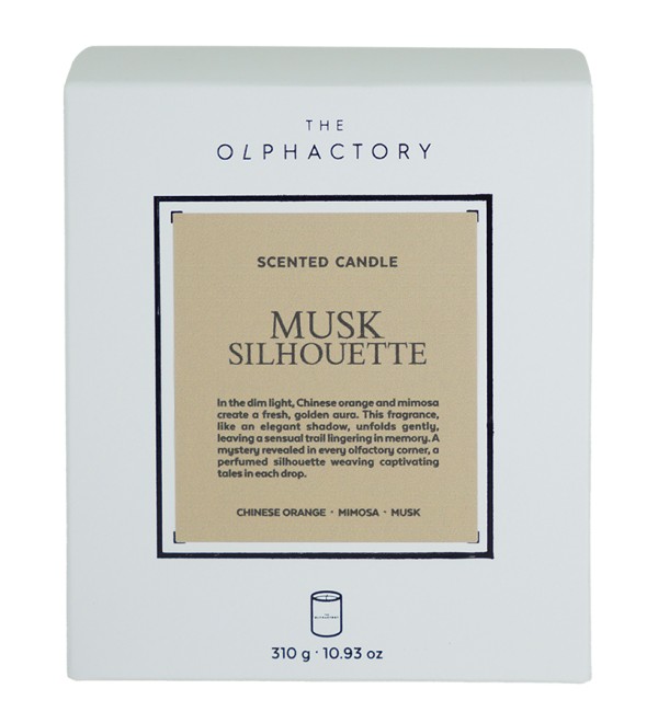 Свеча ароматическая the olphactory, white insignia, musk silhouette, 60 ч