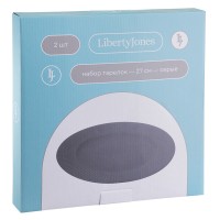 Набор обеденных тарелок soft ripples, D27 см, серые, 2 шт.