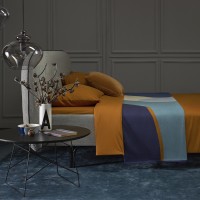 Плед из хлопка с авторским принтом синего цвета из коллекции freak fruit, 130х180 см