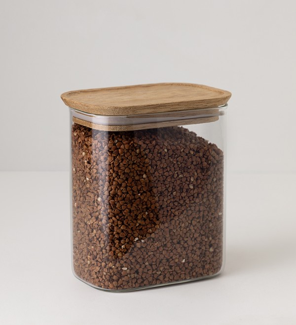Банка для хранения прямоугольная glass acacia, 950 мл