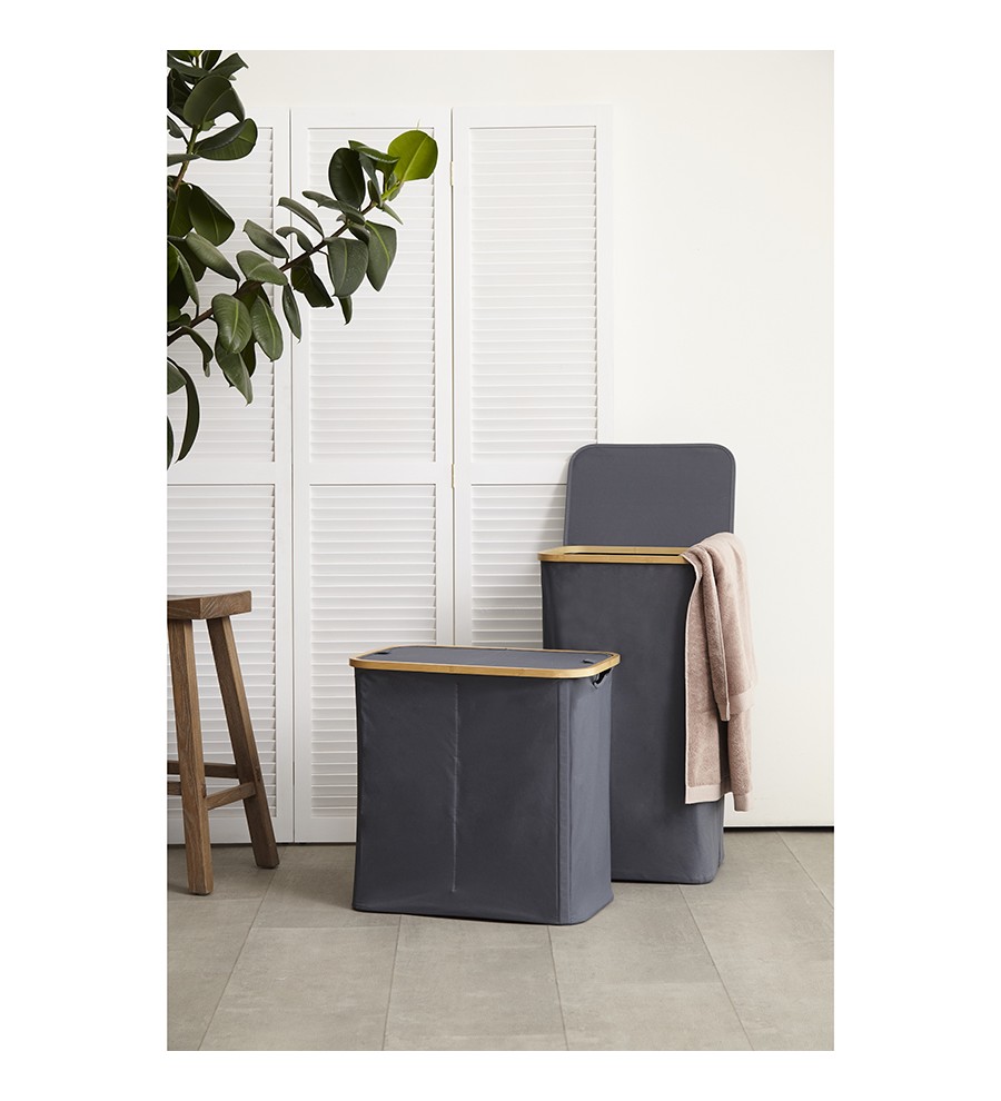 Корзина для белья с двумя отделениями neat twin, 53,5х33х53 см, серая