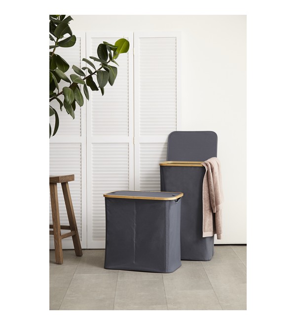 Корзина для белья с двумя отделениями neat twin, 53,5х33х53 см, серая