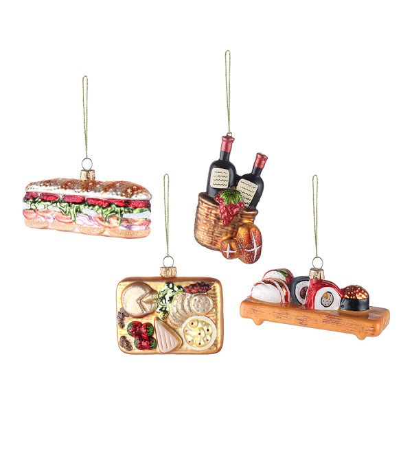 Набор ёлочных украшений christmas feast из коллекции new year essential, 4 шт.