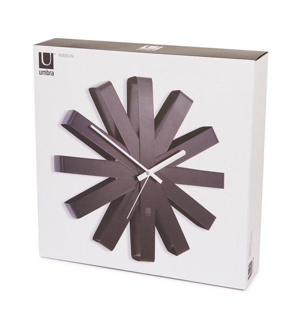 Часы настенные ribbon, D30,5 см, черныe
