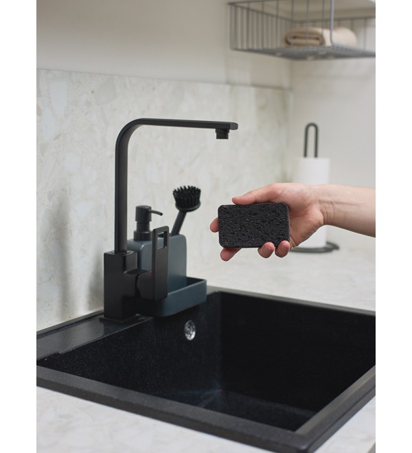 Набор губок для посуды из целлюлозы и кокосового волокна eco sponge, черные, 6 шт.