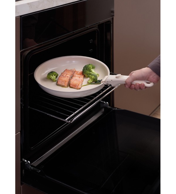 Сковорода с крышкой и съемной ручкой smart ceramic, D24 см