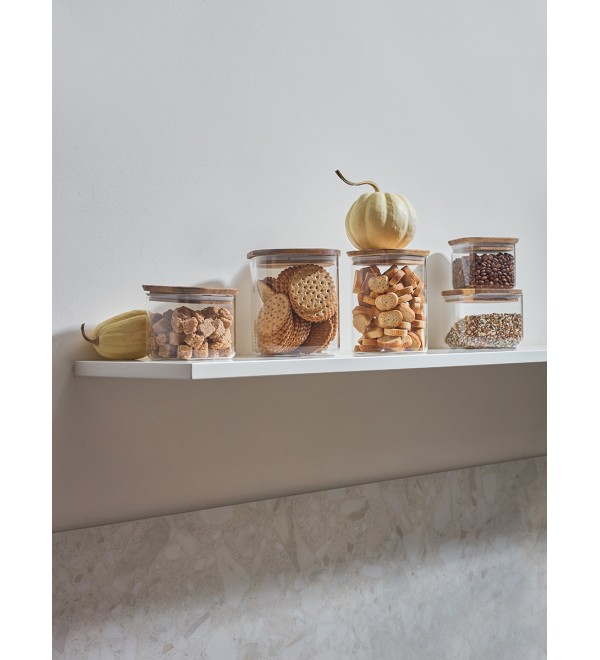 Банка для хранения квадратная glass acacia, 1,5 л
