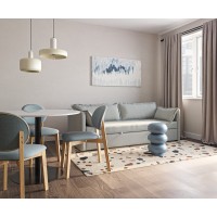 Панно декоративное с ручной росписью by feel, 140х70 см, серо-голубое