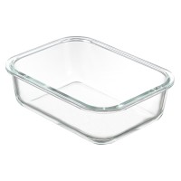 Контейнер для запекания и хранения прямоугольный click glass, 1 л, светло-серый