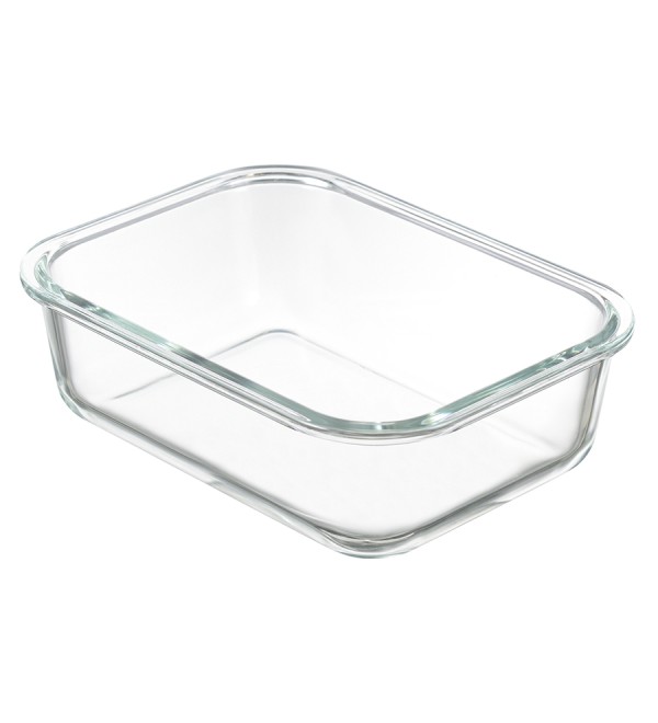 Контейнер для запекания и хранения прямоугольный click glass, 1 л, светло-серый