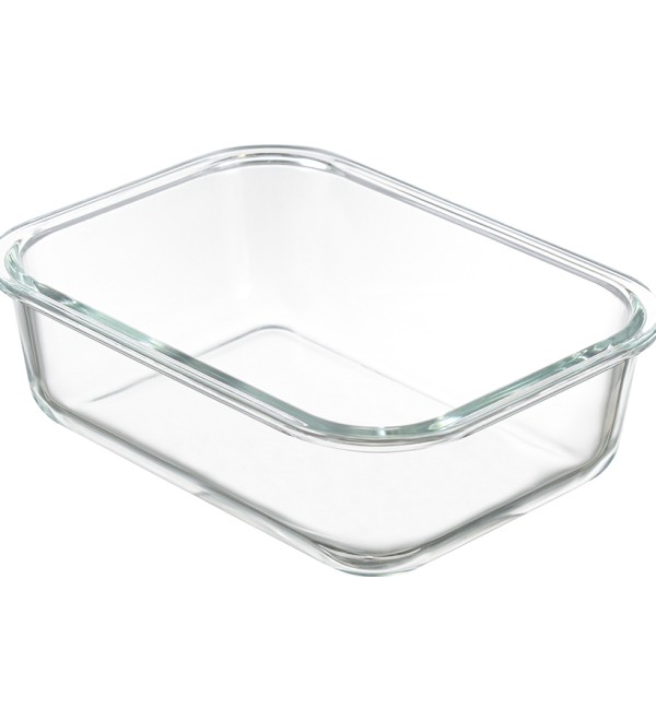 Контейнер для запекания и хранения прямоугольный click glass, 1 л, светло-серый