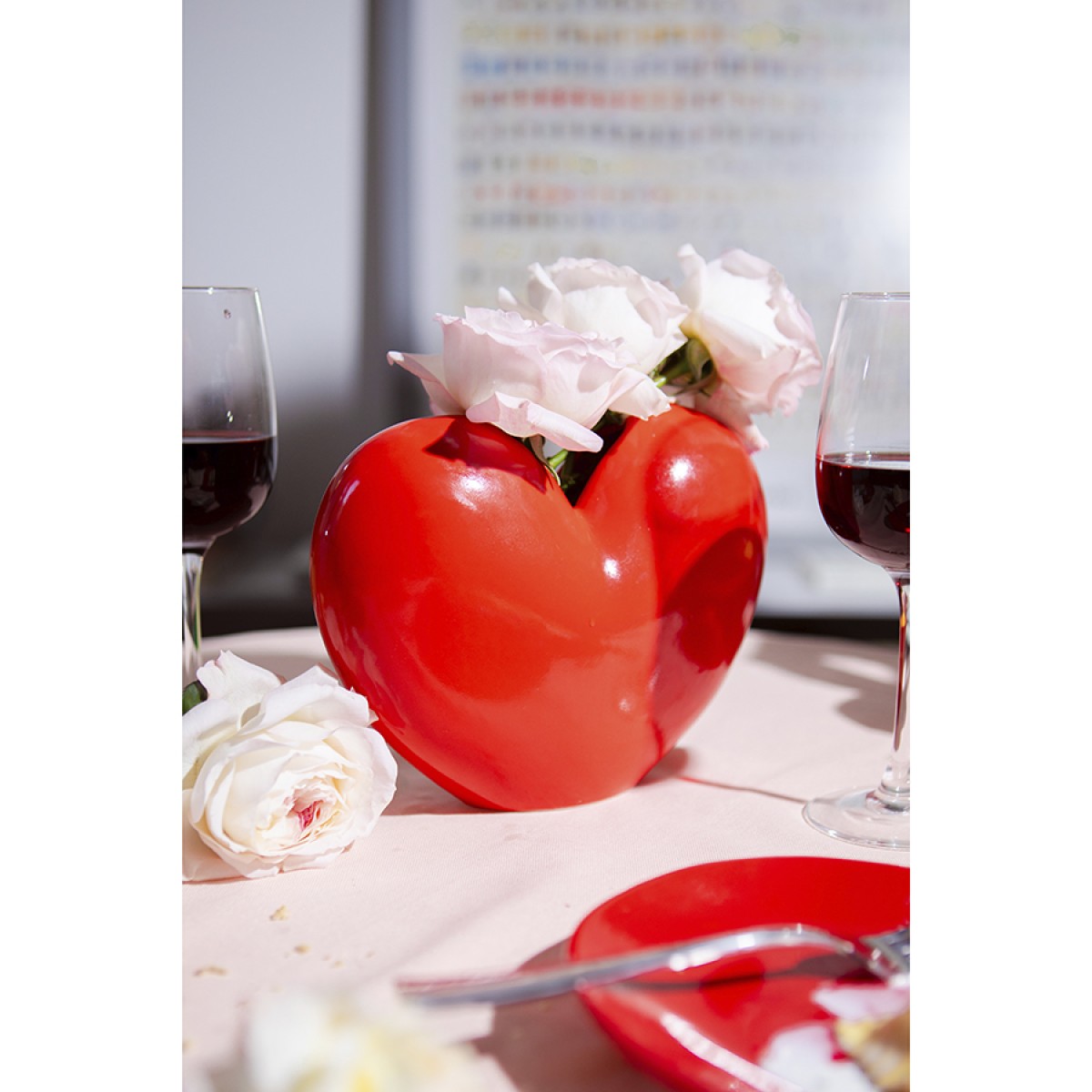 Ваза для цветов love, 15,5 см, красная