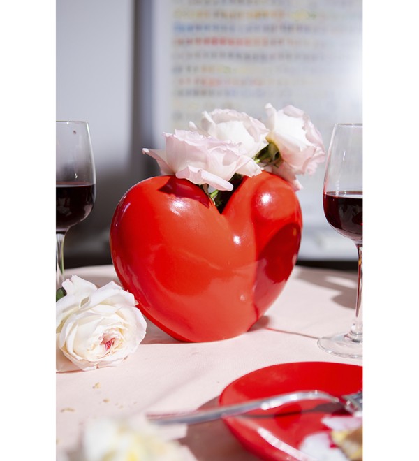 Ваза для цветов love, 15,5 см, красная
