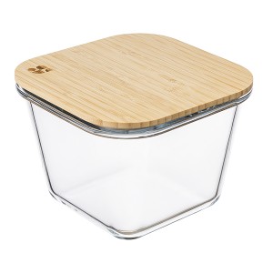 Контейнер для запекания и хранения квадратный eco store с крышкой из бамбука, 1,9 л