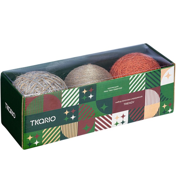Набор ёлочных украшений trendy коллекции new year essential, 3 шт.