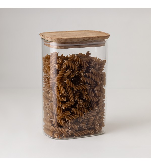 Банка для хранения прямоугольная glass acacia, 1,3 л