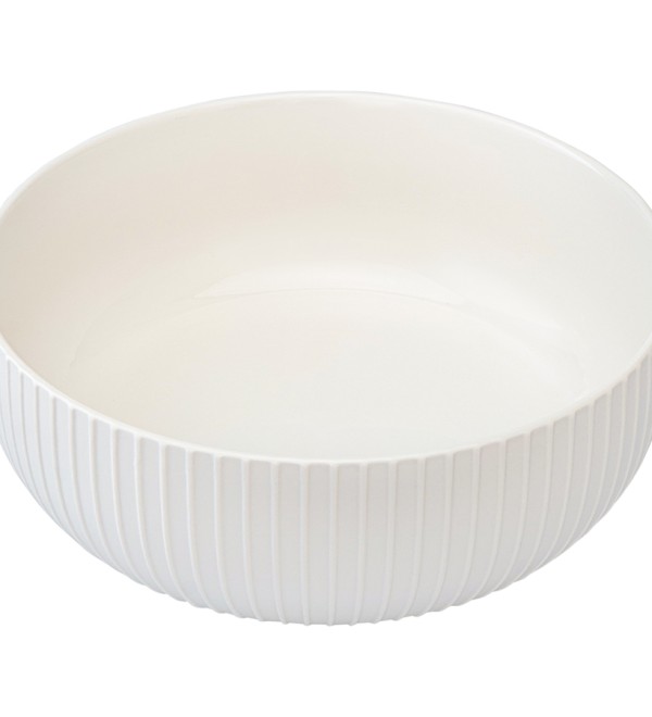 Салатник с крышкой из каучукового дерева soft ripples, dual glazing, D22 см