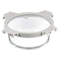 Контейнер для запекания и хранения круглый click glass, 1,3 л, светло-серый