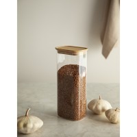 Банка для хранения прямоугольная glass bamboo, 2 л