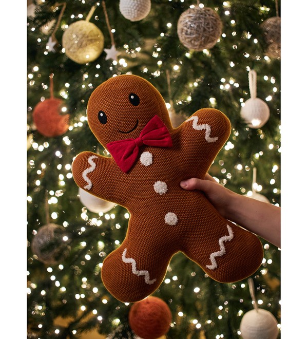 Подушка вязаная classy gingerbread из коллекции new year essential, 38х44 см