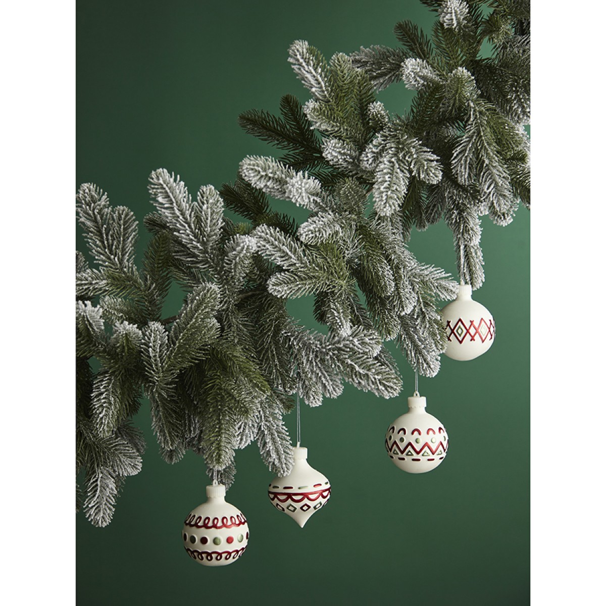 Набор ёлочных украшений с подсветкой festive embroidery из коллекции new year essential, 4 шт.