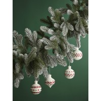 Набор ёлочных украшений с подсветкой festive embroidery из коллекции new year essential, 4 шт.