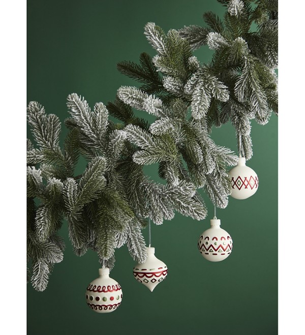 Набор ёлочных украшений с подсветкой festive embroidery из коллекции new year essential, 4 шт.