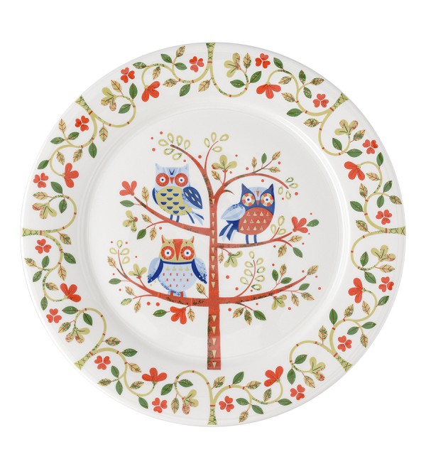 Набор тарелок owl из коллекции birds of paradise в подарочной упаковке, D28 см, 2 шт.