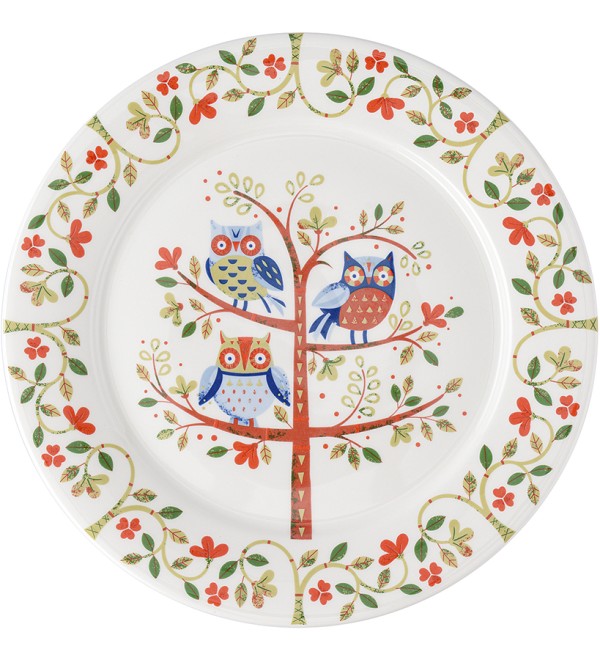Набор тарелок owl из коллекции birds of paradise в подарочной упаковке, D28 см, 2 шт.