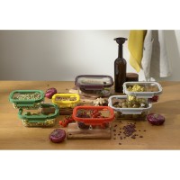 Контейнер для запекания и хранения прямоугольный click glass, 1,5 л, светло-серый