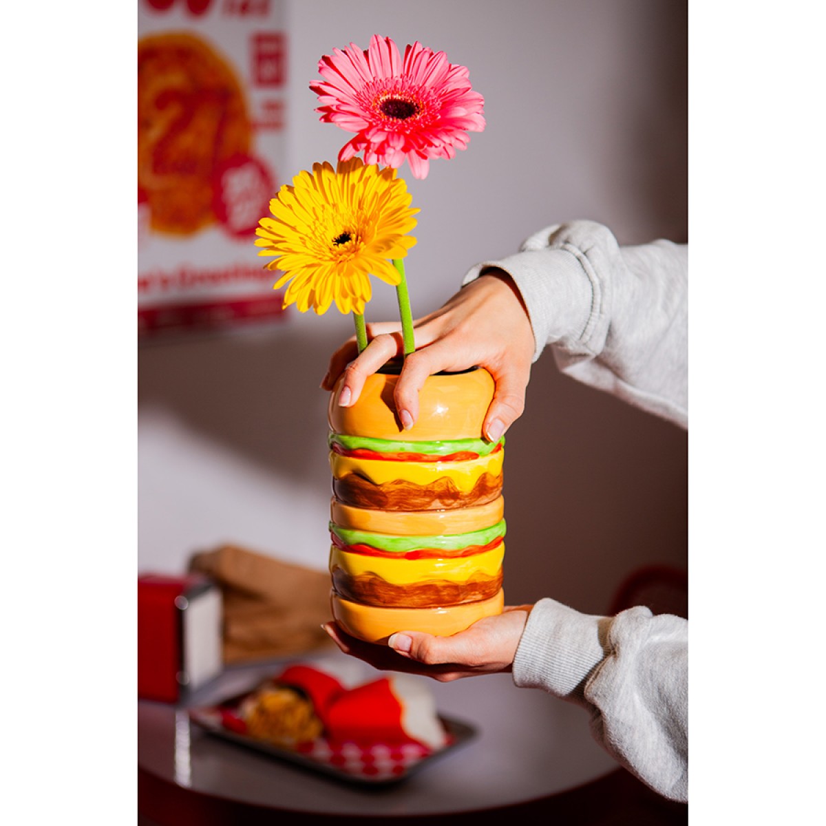 Ваза для цветов fast food, burger, 18 см