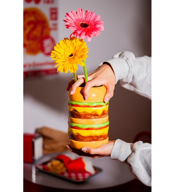 Ваза для цветов fast food, burger, 18 см