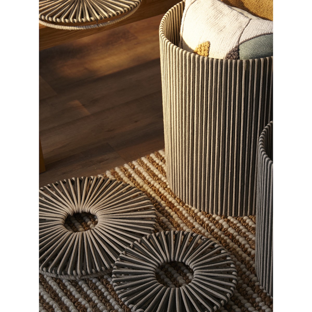 Корзина плетеная dholak grey из коллекции ethnic, размер l