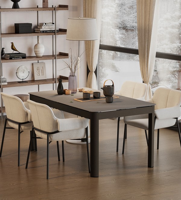 Стол обеденный leif, 160х90 см, серо-бежевый