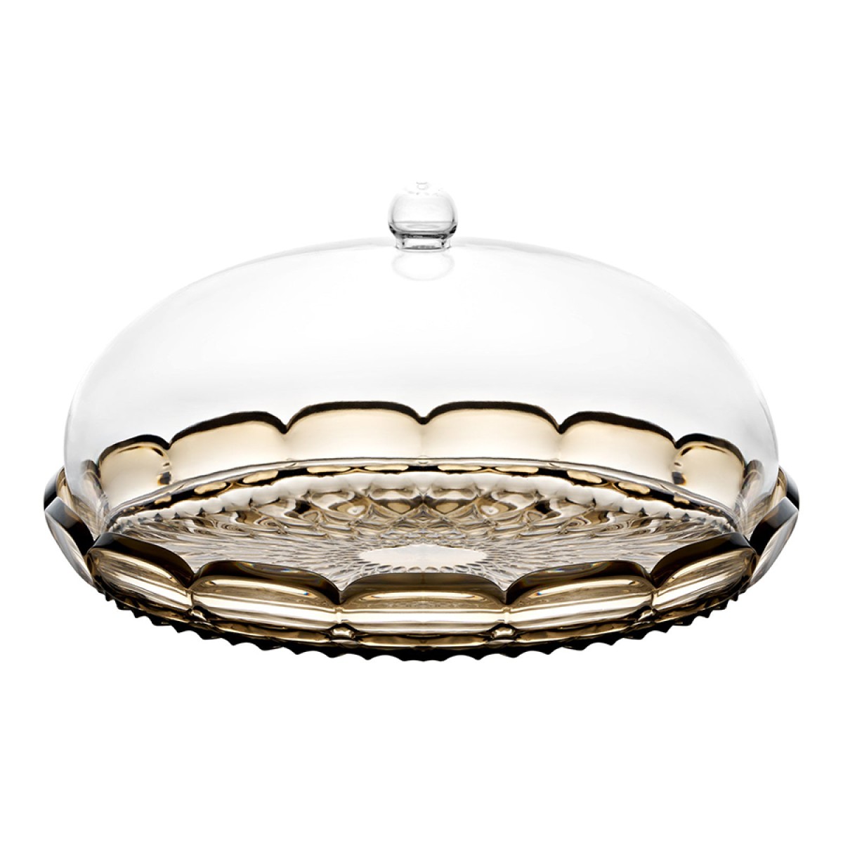 Блюдо сервировочное с крышкой vanity, D30 см, коричневое
