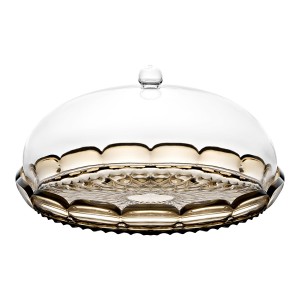 Блюдо сервировочное с крышкой vanity, D30 см, коричневое