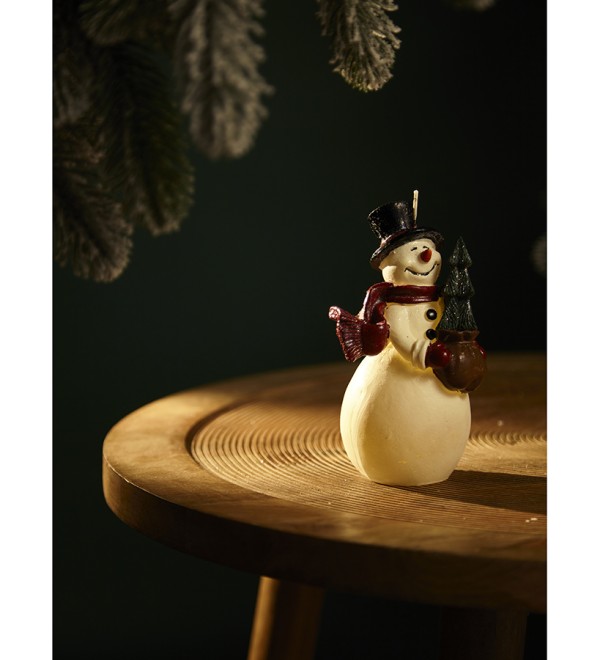 Свеча декоративная festive snowman из коллекции new year essential, 15 см