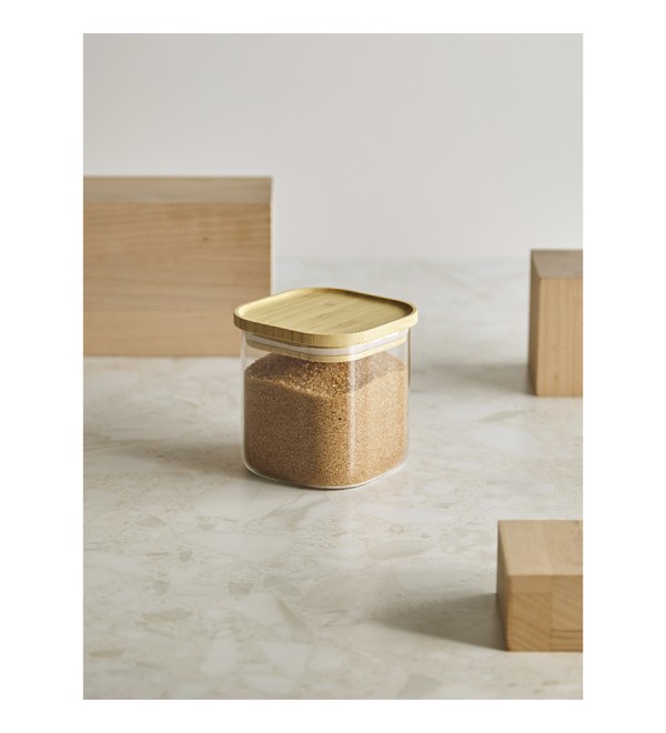 Банка для хранения квадратная glass bamboo, 800 мл