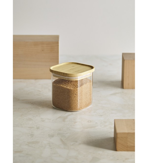 Банка для хранения квадратная glass bamboo, 800 мл